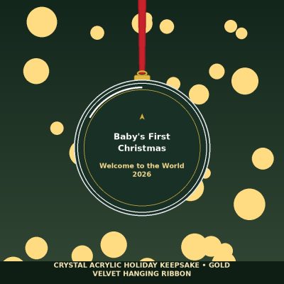 Baby's First Christmas 2026 Acrylic Keepsake Ornament - Cute Newborn Holiday Tree Decor — lifestyle view