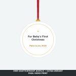 Fur Baby First Christmas 2026 Acrylic Ornament - Dog Paw Print Pet Lover Tree Decor