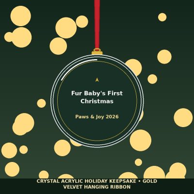 Fur Baby First Christmas 2026 Acrylic Ornament - Dog Paw Print Pet Lover Tree Decor — lifestyle view