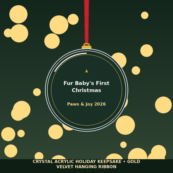 Fur Baby First Christmas 2026 Acrylic Ornament - Dog Paw Print Pet Lover Tree Decor