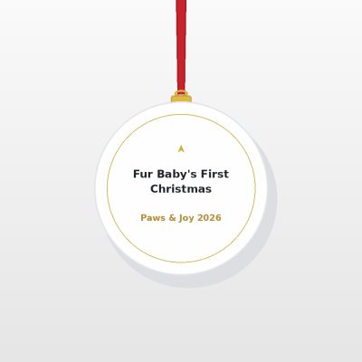 Fur Baby First Christmas 2026 Acrylic Ornament - Dog Paw Print Pet Lover Tree Decor