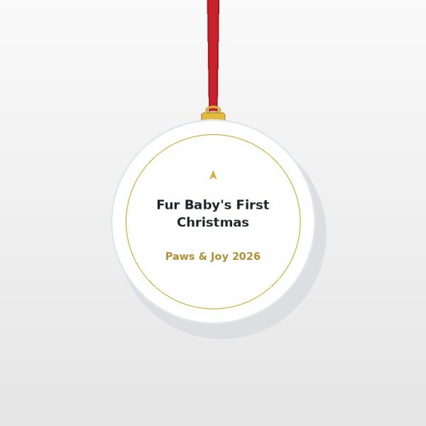 Fur Baby First Christmas 2026 Acrylic Ornament - Dog Paw Print Pet Lover Tree Decor