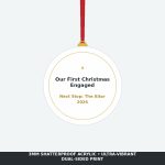 Our First Christmas Engaged 2026 Acrylic Ornament - Diamond Ring Engagement Keepsake