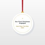 Our First Christmas Engaged 2026 Acrylic Ornament - Diamond Ring Engagement Keepsake