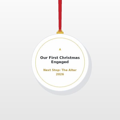 Our First Christmas Engaged 2026 Acrylic Ornament - Diamond Ring Engagement Keepsake
