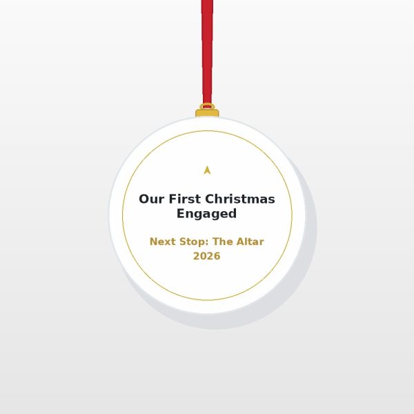 Our First Christmas Engaged 2026 Acrylic Ornament - Diamond Ring Engagement Keepsake