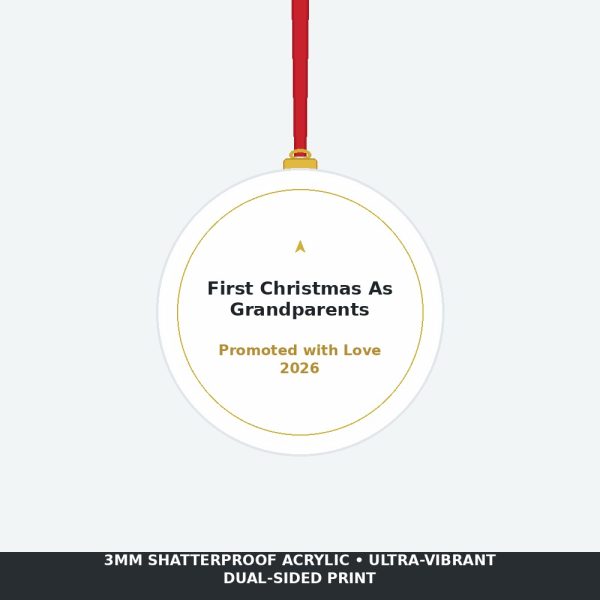 First Christmas as Grandparents 2026 Acrylic Ornament - New Grandma Grandpa Keepsake