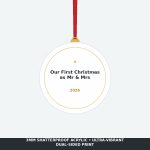 First Christmas as Mr & Mrs 2026 Acrylic Ornament - Personalized Newlywed Holiday Keepsake