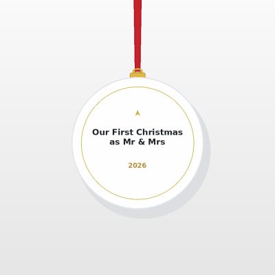 First Christmas as Mr & Mrs 2026 Acrylic Ornament - Personalized Newlywed Holiday Keepsake