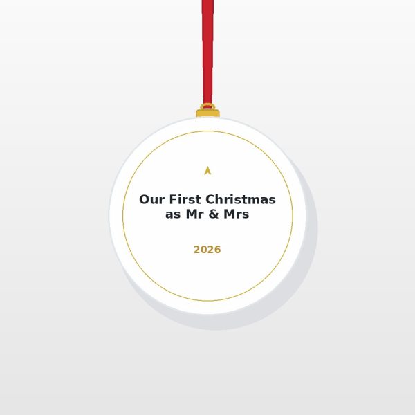 First Christmas as Mr & Mrs 2026 Acrylic Ornament - Personalized Newlywed Holiday Keepsake