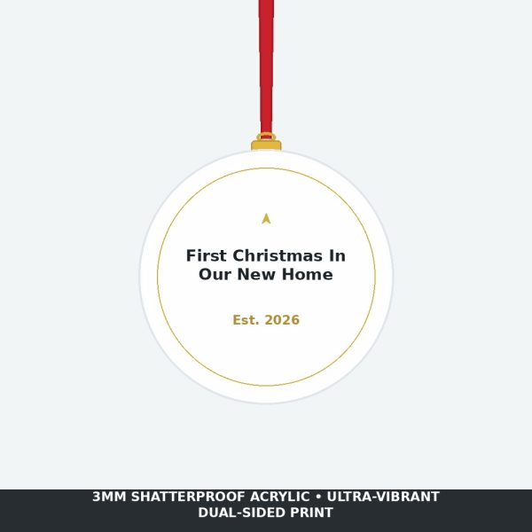 First Christmas in Our New Home 2026 Acrylic Ornament - New Homeowner Key Keepsake