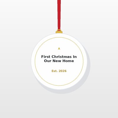 First Christmas in Our New Home 2026 Acrylic Ornament - New Homeowner Key Keepsake