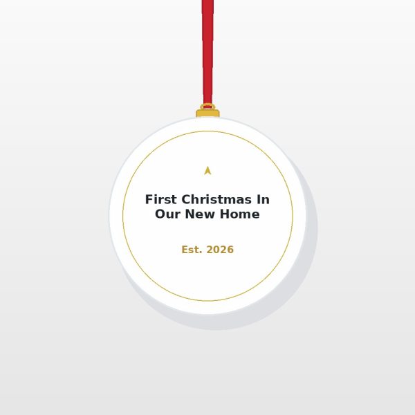 First Christmas in Our New Home 2026 Acrylic Ornament - New Homeowner Key Keepsake