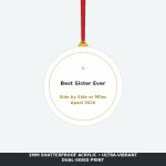 Best Sister Ever 2026 Holiday Keepsake Acrylic Ornament - Heartfelt Sister Christmas Gift