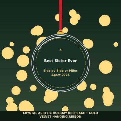 Best Sister Ever 2026 Holiday Keepsake Acrylic Ornament - Heartfelt Sister Christmas Gift — lifestyle view