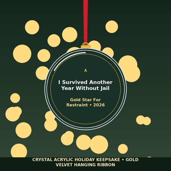 I Survived Another Year Without Going To Jail 2026 Acrylic Ornament - Funny Holiday Gag Gift