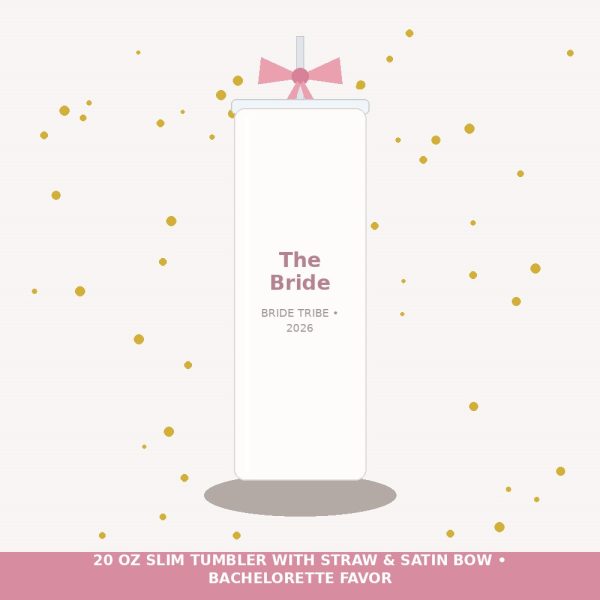 Future Mrs Bride Ribbon Tumbler with Straw & Bow - Elegant Wedding Morning Insulated Cup