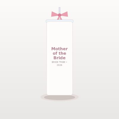 Mother of the Bride Ribbon Tumbler with Straw & Bow - Sentimental Wedding Day Cup