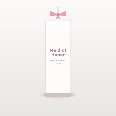 Maid of Honor Ribbon Tumbler with Straw & Bow - Chic Bridal Shower Keepsake Cup