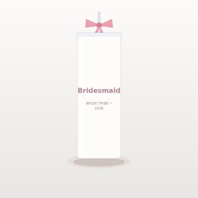 Bridesmaid Custom Ribbon Tumbler with Straw & Bow - Personalized Bachelorette Party Keepsake