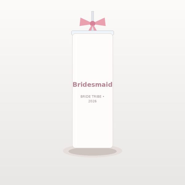 Bridesmaid Custom Ribbon Tumbler with Straw & Bow - Personalized Bachelorette Party Keepsake