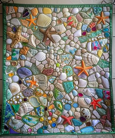 Aqua Aura Quilted Blanket