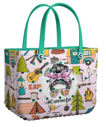 Trendy Camping Tote Bag - Colorful Outdoor Adventure Design #Campinglife