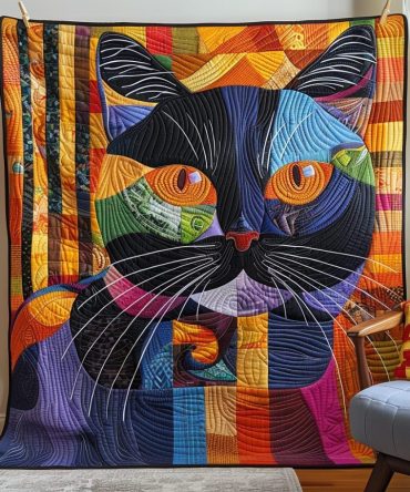Purrfect Patterns Quilted Blanket