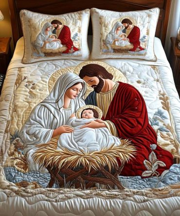 Radiant Blessing 3-Piece Quilted Bedding Set