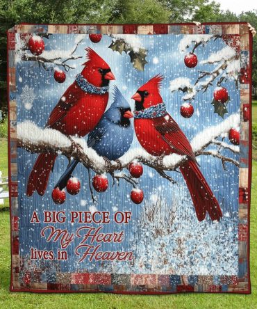 A Big Piece Of My Heart Lives In Heaven Art Quilt Hanging