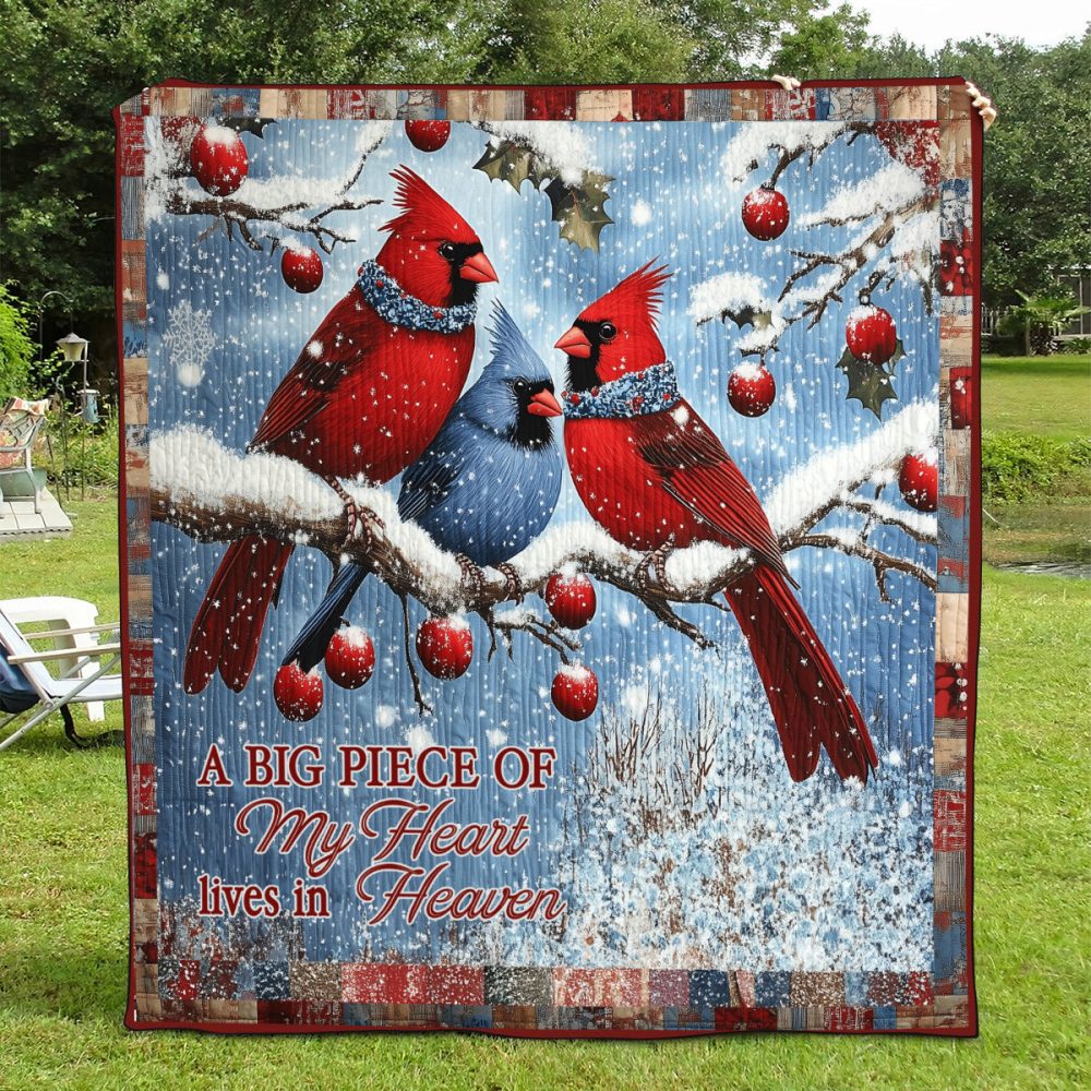 A Big Piece Of My Heart Lives In Heaven Art Quilt Hanging