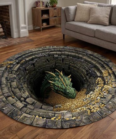 Abyss Serpent Quilted Round Mat