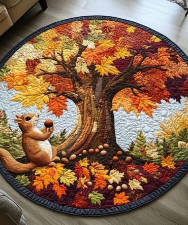Acorn Adventure Quilted Round Mat