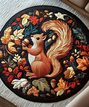 Acorn Delight Quilted Round Mat
