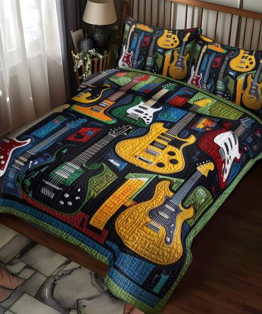 Acoustic Vibes 3-Piece Quilted Bedding Set