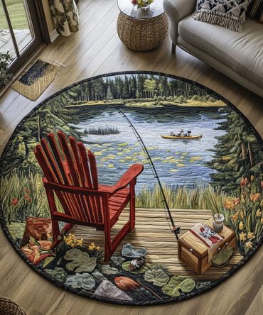 Adirondack Retreat Quilted Round Mat