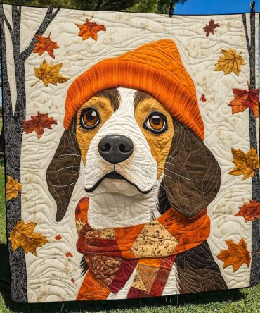 Adorable Beagle Quilted Blanket