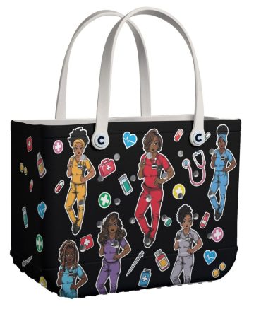 Bucket Tote Bag, Limited Edition Bogg Bag, Beach Bag African Nurse