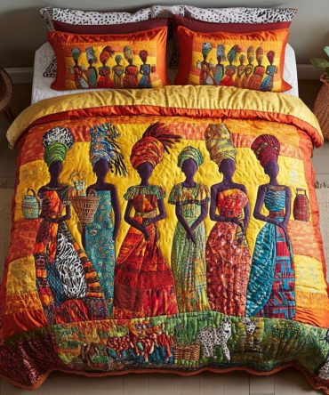 African Essence 3-Piece Quilted Bedding Set