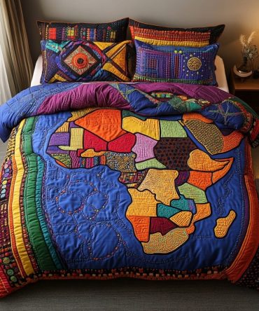 African Roots 3-Piece Quilted Bedding Set