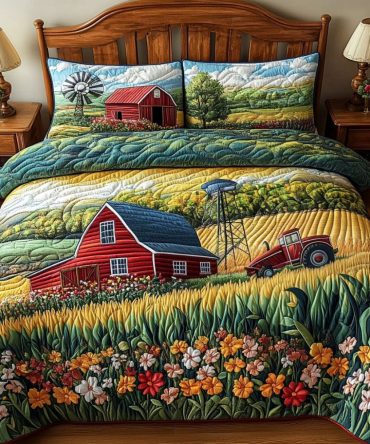 Agricultural Bliss 3-Piece Quilted Bedding Set