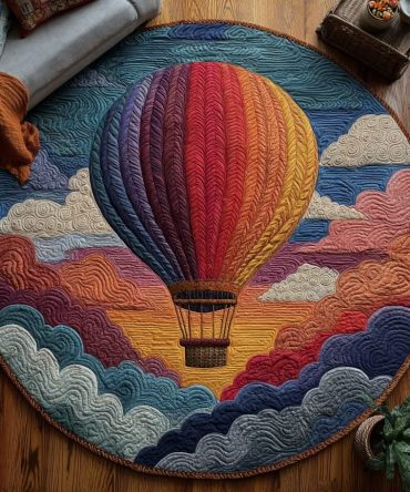 Air Balloon Quilted Round Mat