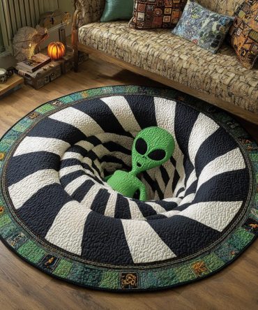 Alien Descent Quilted Round Mat