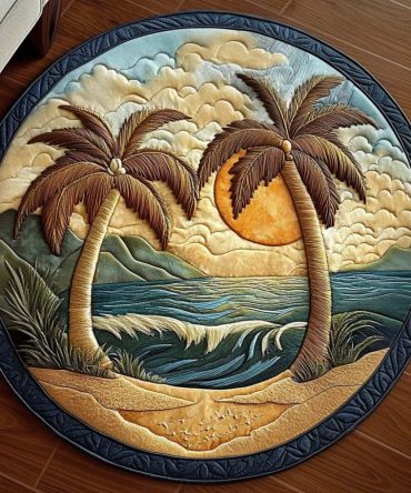 Amber Coastline Quilted Round Mat
