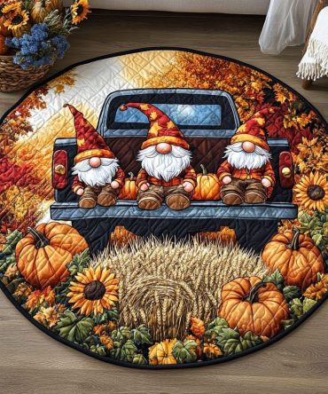 Amber Fall Quilted Round Mat
