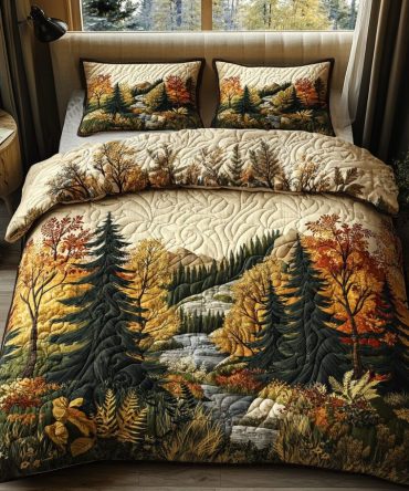 Amber Forest 3-Piece Quilted Bedding Set
