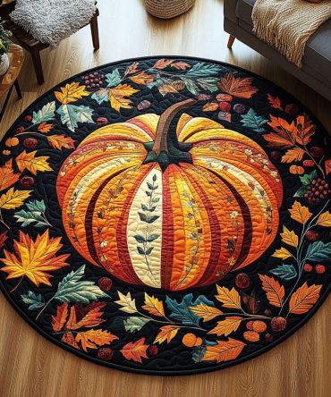 Amber Pathway Quilted Round Mat