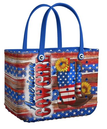 Bucket Tote Bag, Limited Edition Bogg Bag, Beach Bag American Cowgirl