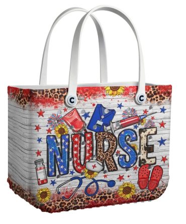 Bucket Tote Bag, Limited Edition Bogg Bag, Beach Bag American Nurse