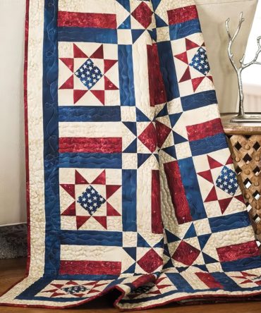 American Patchwork Quilted Blanket